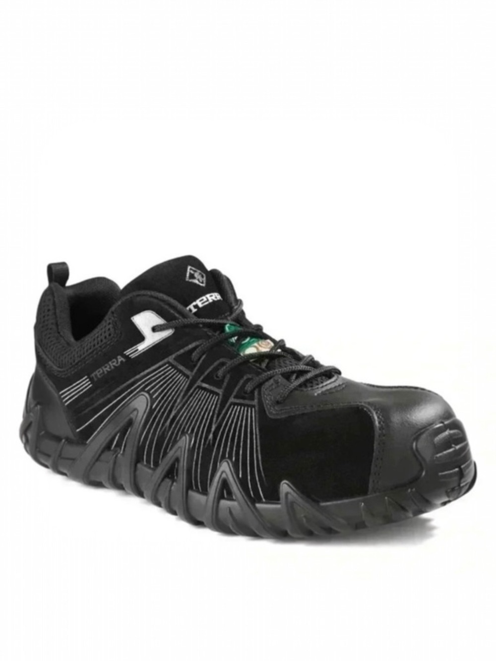 Terra Men's Safety Shoes Spider X Low Cut Athletic Work Black/Silver Size 9.5